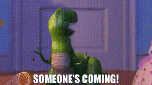 Toy Story Rex Someone's Coming GIF