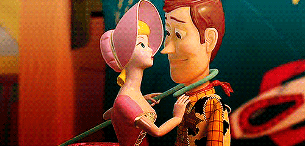Toy Story Woody And Bo Peep Cartoon Love GIF