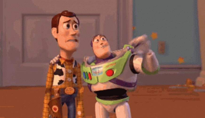 Toy Story Woody And Buzz Everywhere GIF