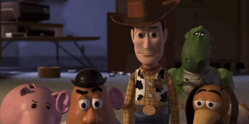 Toy Story Woody Mr. Potato Head Rex Slinky GIF
