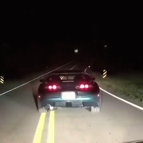 Toyota Supra Driving At Night GIF