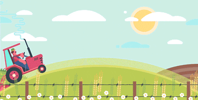 Tractor Sunny Day Farming GIF