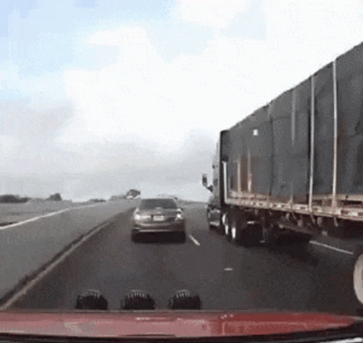 Tractor Trailer Truck Road Mishap GIF