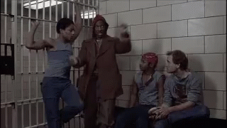 Trading Places Murphy Fighting Stance In Prison GIF
