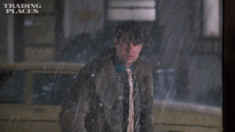 Trading Places Dan Aykroyd Intense Rain GIF