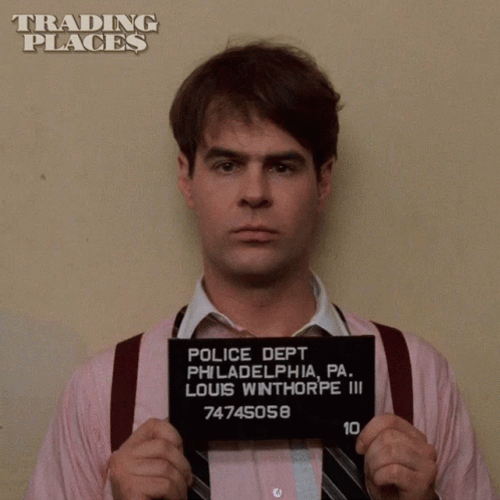 Trading Places Dan Aykroyd Mug Shots GIF