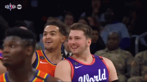 Trae Young Laughing Hard GIF