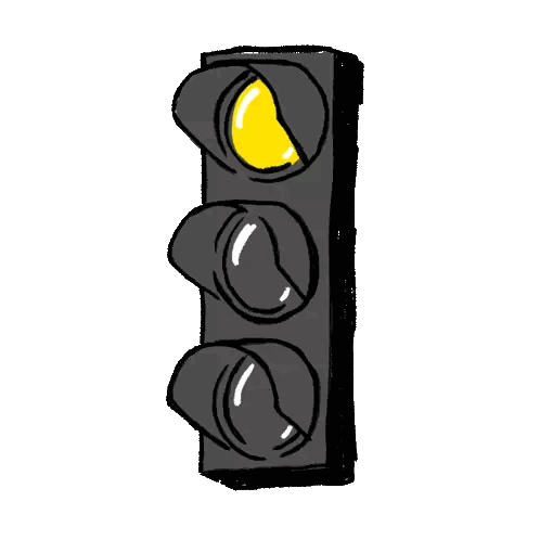 Traffic Light with Yellow and Pink Lights