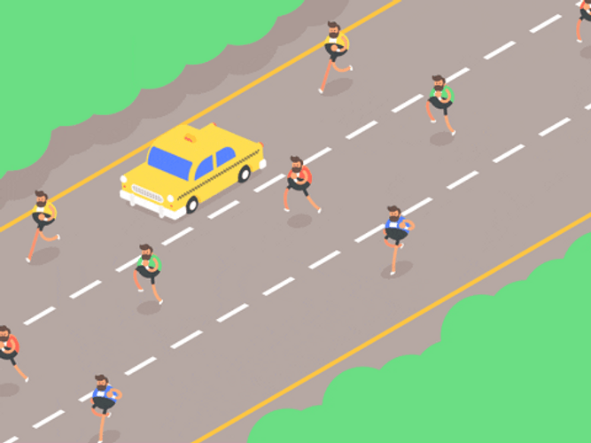 Traffic Marathon Animation GIF 