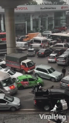 Traffic Under A Bridge Overpass GIF
