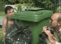 Trailer Park Boys Hiding Inside Trash GIF