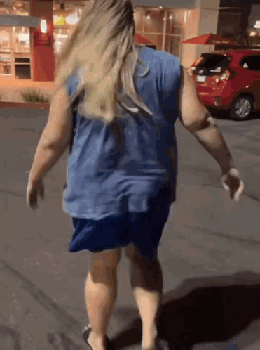 Trailer Trash Tammy Walking In Walmart GIF