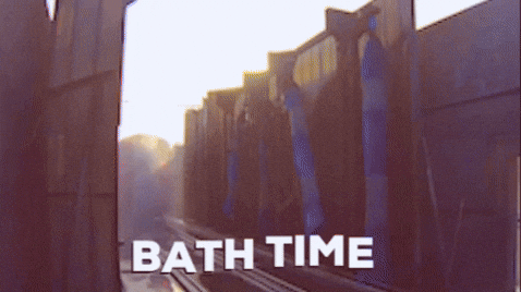 Train Bath Time Passes Through Machine GIF