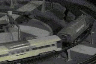 Testing The Toy While The Train Crash Itself GIF