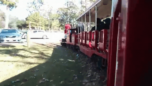 Miniature Train Crash Into A White Car GIF