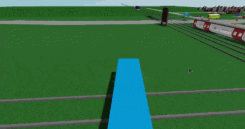 Blue Roblox Train Crash Into Pieces GIF