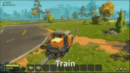 Exploding Scrap Mechanic Train Crash GIF