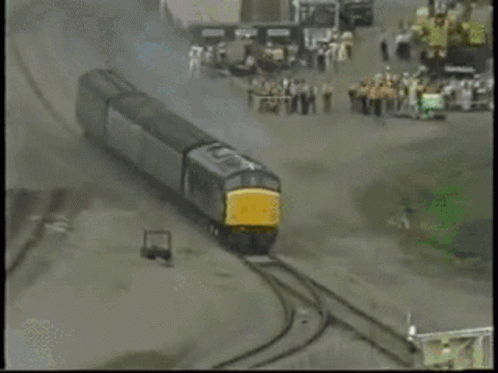 Train Crash Smashes Into A Nuclear Container GIF