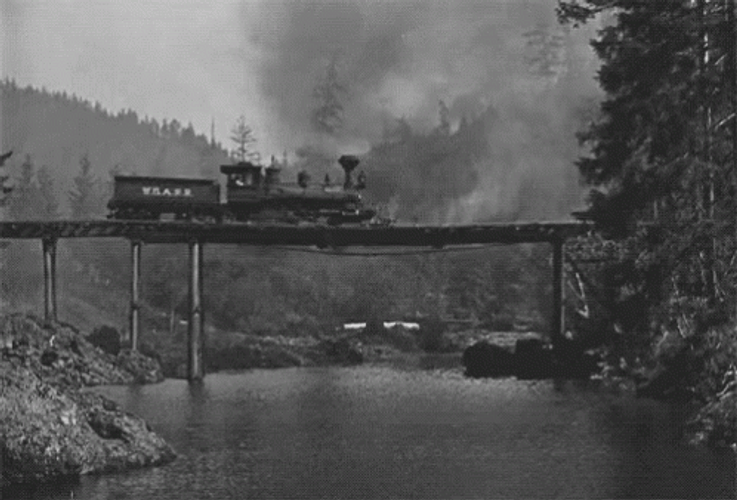 Train Crash Falling Down On Bridge GIF