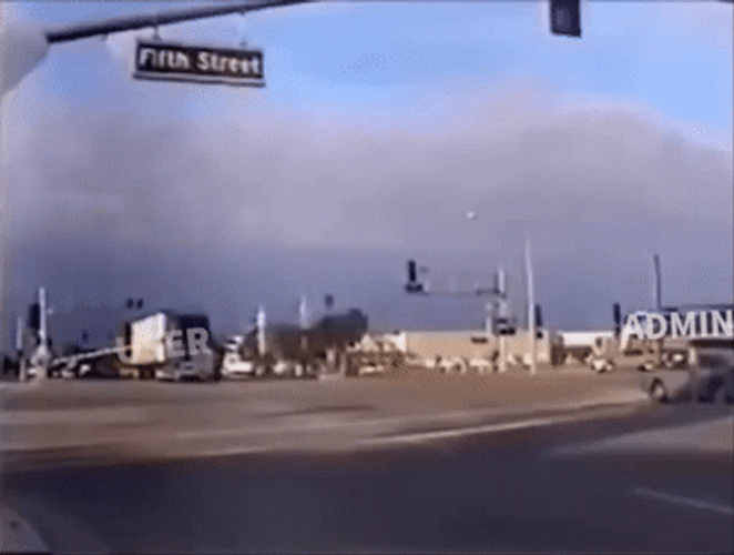 Train Crash On The Parking Area GIF