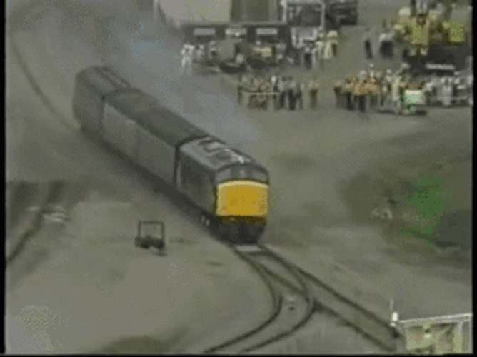 Train Crash Smashes Into A Nuclear Container GIF