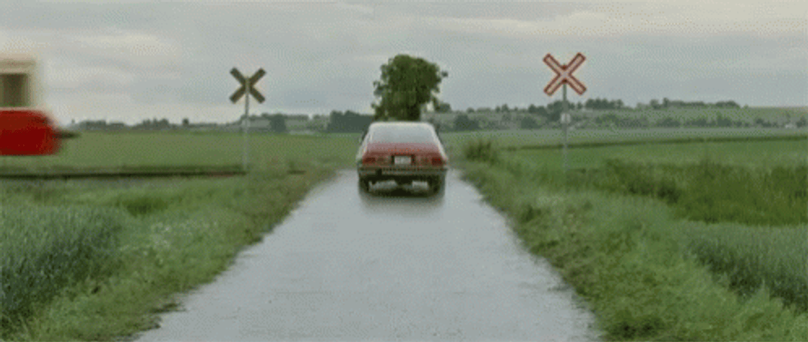 Train Crash The Car While Running GIF