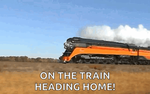 Train Heading Home Towards Field