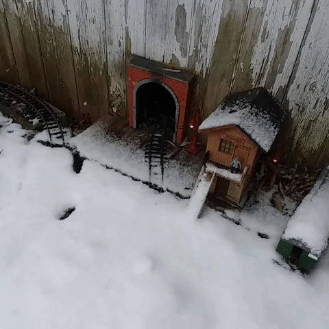 Train Ride While Snowing Heavily GIF