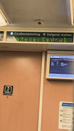 Train Sign Saying Rotterdam Central GIF