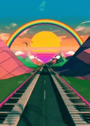 Train Trail Road Acid Trip GIF