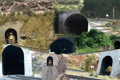 Train Tunnel Collage Compilation GIF