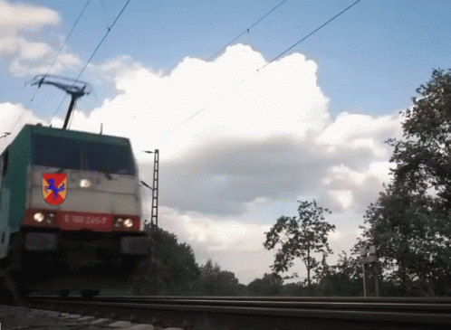 Train With Crest Going Down Track