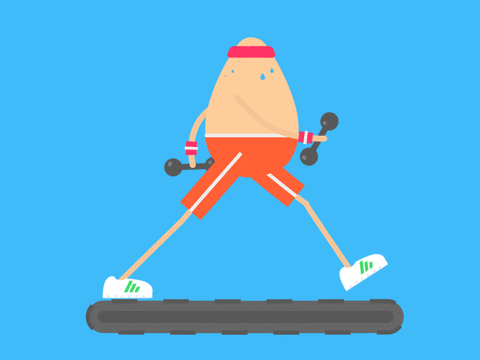 Cute Animated Egg Training GIF
