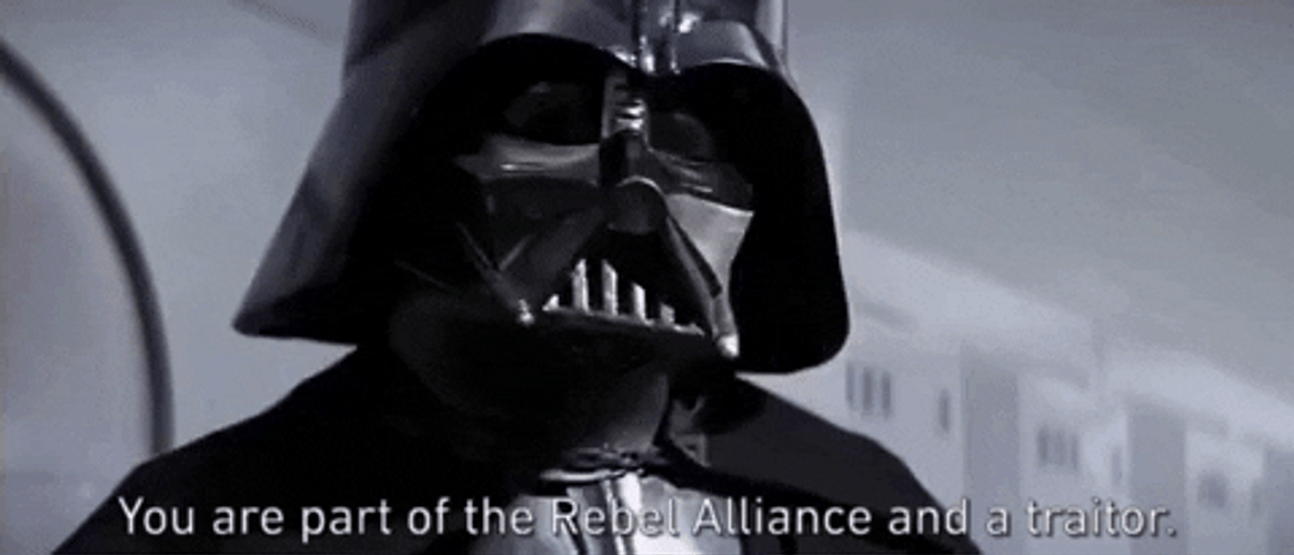 Traitor Rebel Alliance Darth Vader GIF