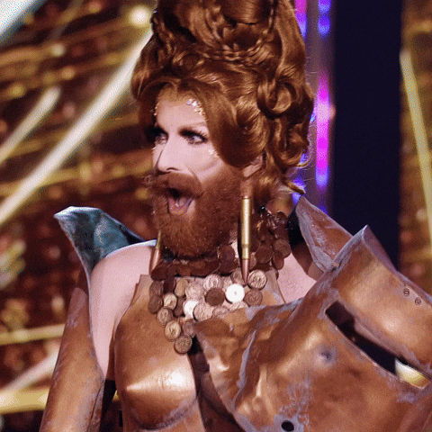 Tranny Surprise Gingzilla Shocks Looks Front GIF