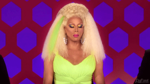 Tranny Surprise Rupaul Close Open Eyes GIF