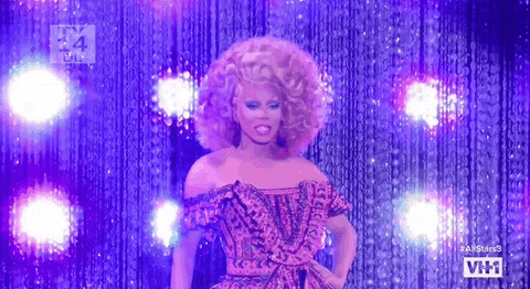 Tranny Surprise Rupaul Raise Arms Glitter GIF