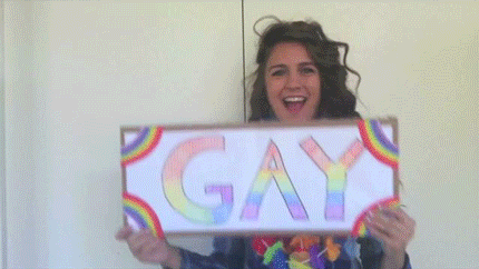 Tranny Surprise When Saw Gay Sign GIF