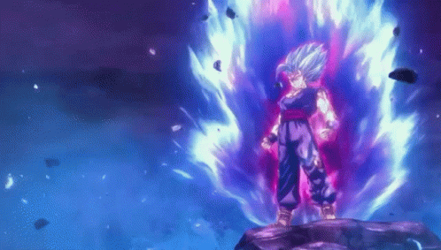 Transformation Beast Gohan Floating Rock GIF