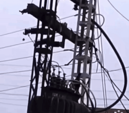 Transformer on Power Line With Ladder