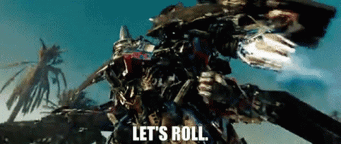 Transformer Says Let's Roll Flying in Air