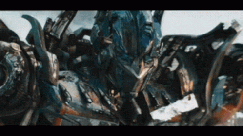 Transformer With Blue Helmet Close Up