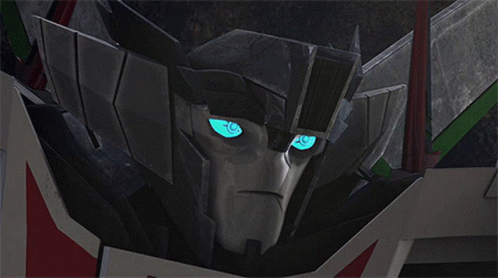 Transformers Head Closeup With Blue Eyes
