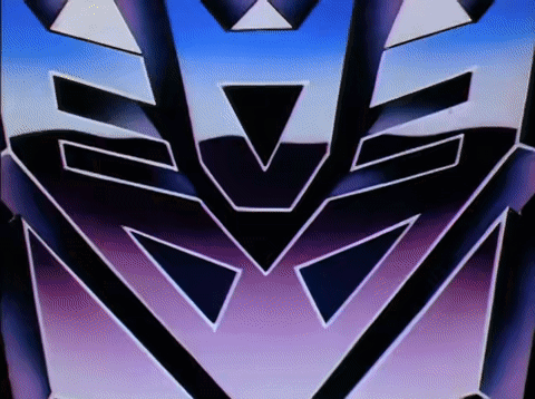 Transformers Logo on Purple and Blue Background