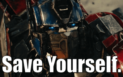 Transformers Rise Of The Beasts Save Yourself GIF