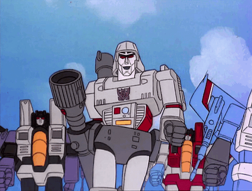 Transformers Standing Together One With Gun
