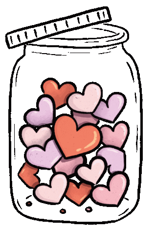 Transparent Heart Sticker Hearts Jar Bottle GIF