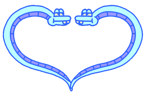Transparent Heart Sticker Snake Cartoon Hissing GIF