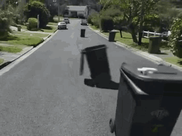 Trash Bins Happy Dancing GIF