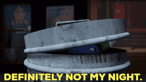 Trash Can With Open Lid Definitely Not My Night GIF
